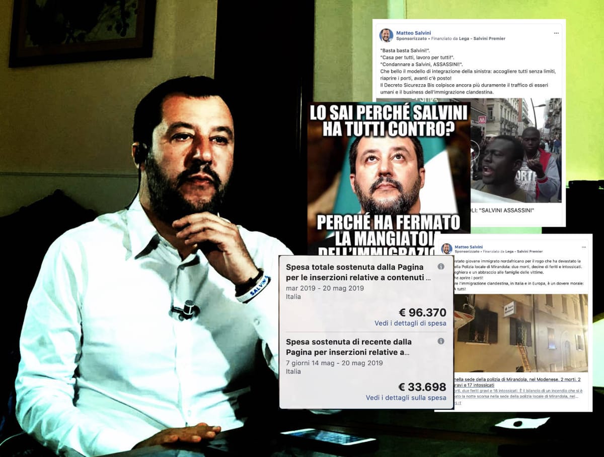 Questi sono i post che Salvini sponsorizza su Facebook