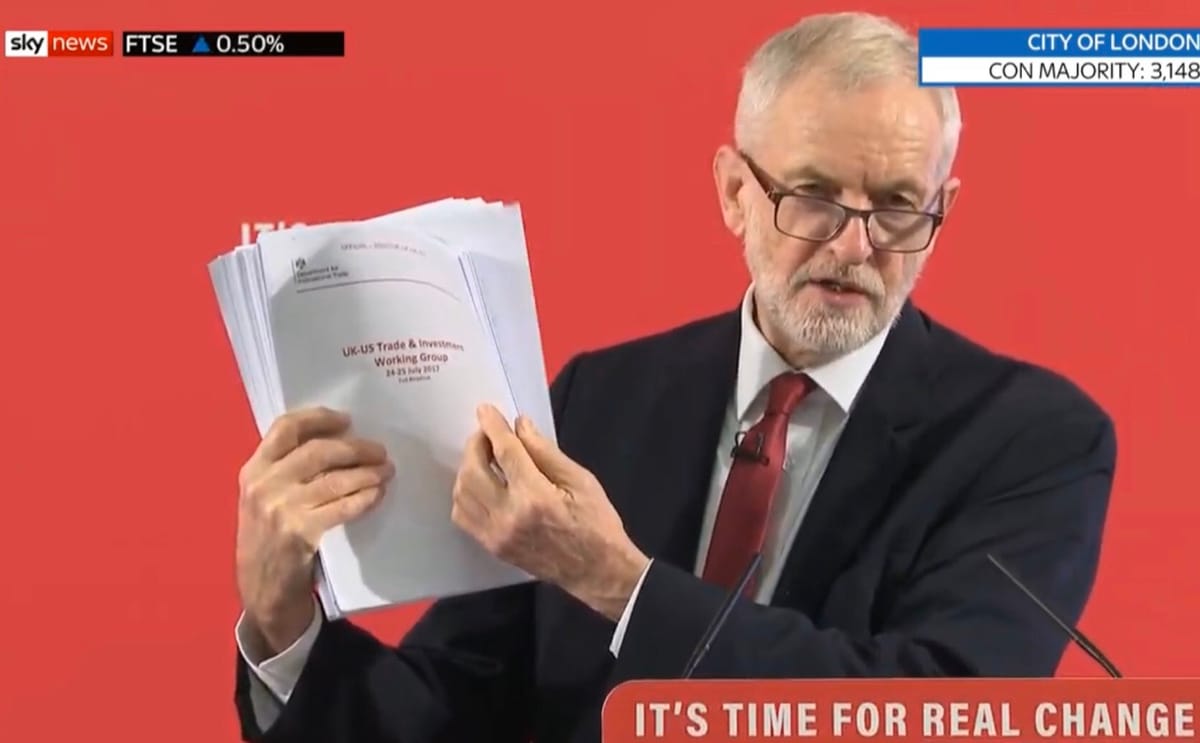 La bomba di Corbyn sulla campagna elettorale britannica