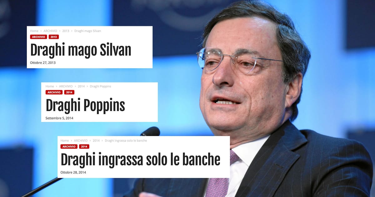 Le cose più belle scritte contro Draghi sul Blog di Beppe Grillo