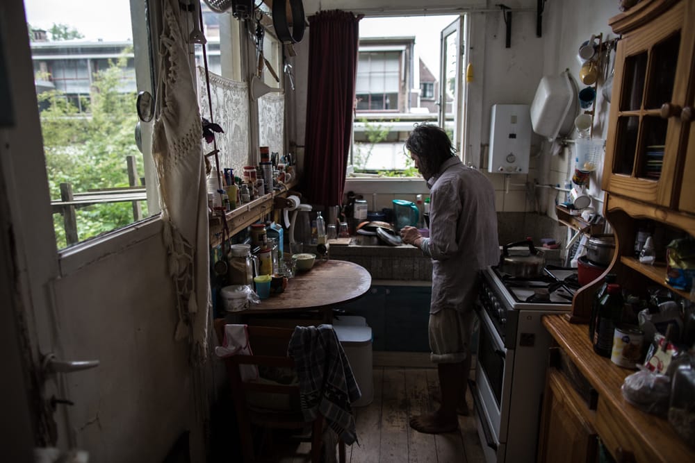 Peace in Nature. Rotterdam, Netherlands.                                                                 At home of his ex-girlfriend Emmie.                                                                                                                                                                                                                            ©Andrea Coco